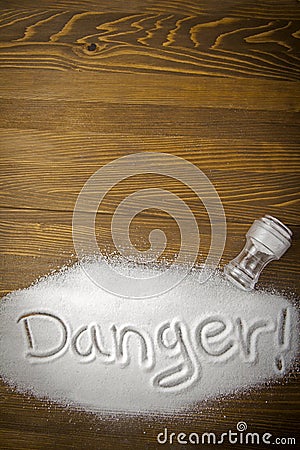 Danger of too much salt â€“ Health Hazard Stock Photo